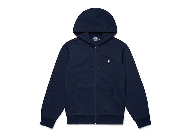 Polo Ralph Lauren Double Knit Zip-Up Hoodie Aviator Navy/White