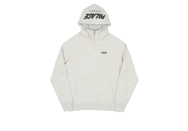 Palace Custom 1/4 Zip Hood Grey Marl Men's - FW17 - US