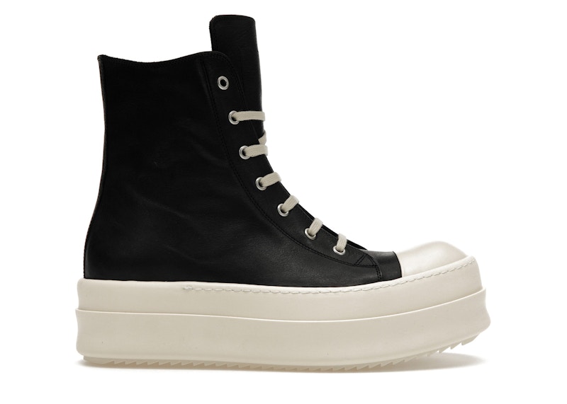 Rick Owens Mega Bumper Leather Sneakers Black Milk Men's