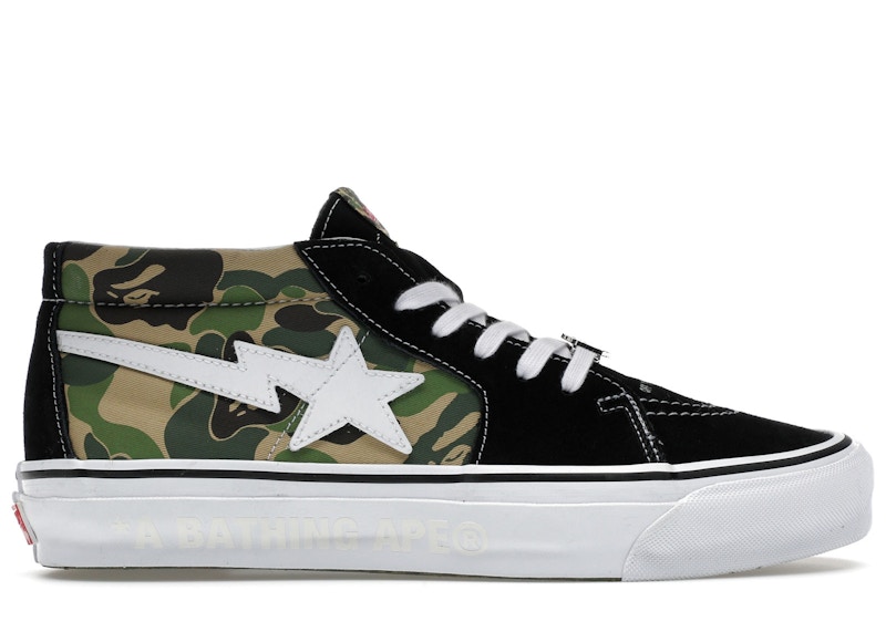 Vans LX Sk8-Mid Bape ABC Camo Black Green Men's - VN000MZGCX3