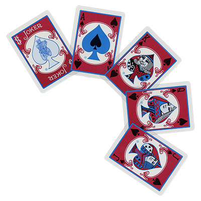 Clear Bicycle Playing Cards 6-PACK (Mixed Red and Blue) RED-BLUE