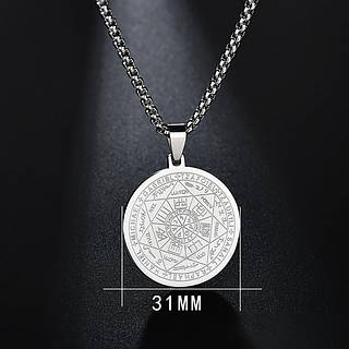 Уникальный амулет подвеска Печать Семи Архангелов 31*31 мм на цепи