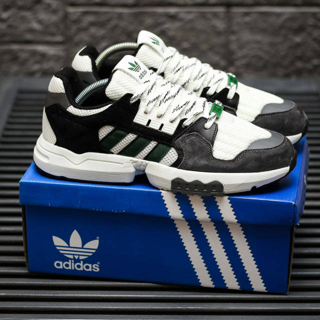 Мужские кроссовки Adidas ZX Torsion White Grey Black Green