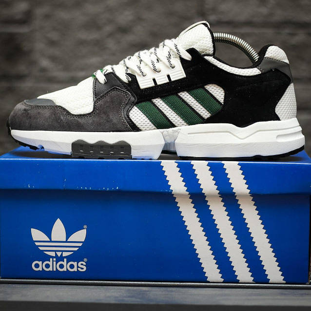 Мужские кроссовки Adidas ZX Torsion White Grey Black Green