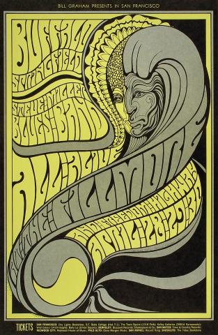 Buffalo Springfield Vintage Concert Poster from Denver Dog, Oct 6