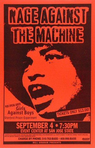 Rage Against the Machine Vintage Concert Poster from San Jose