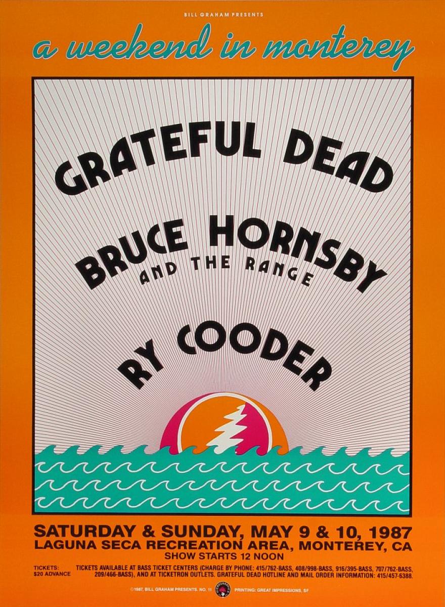 Grateful Dead Vintage Concert Poster from Laguna Seca Raceway, May