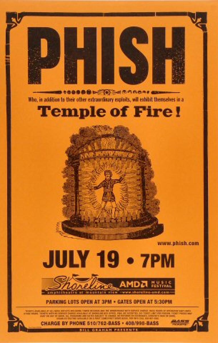 Phish Vintage Concert Poster from Shoreline Amphitheatre, Jul 19