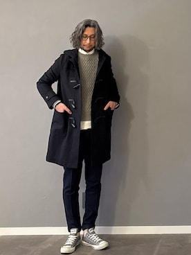 Mackintoshのダッフルコートを使った人気ファッションコーディネート