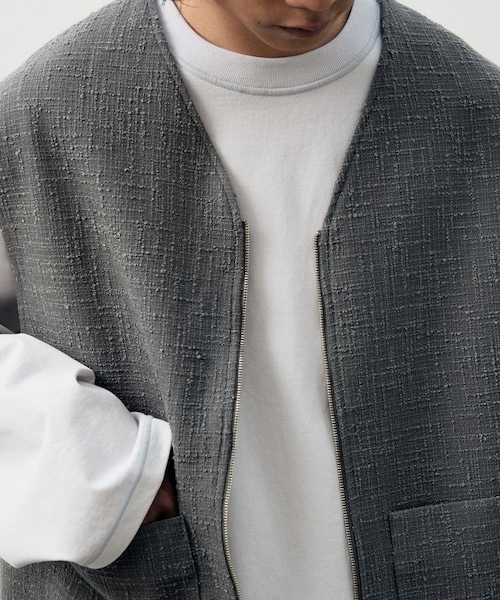 LIDNM（リドム）の「LIGHT TWEED LINING VEST（ベスト）」 - WEAR