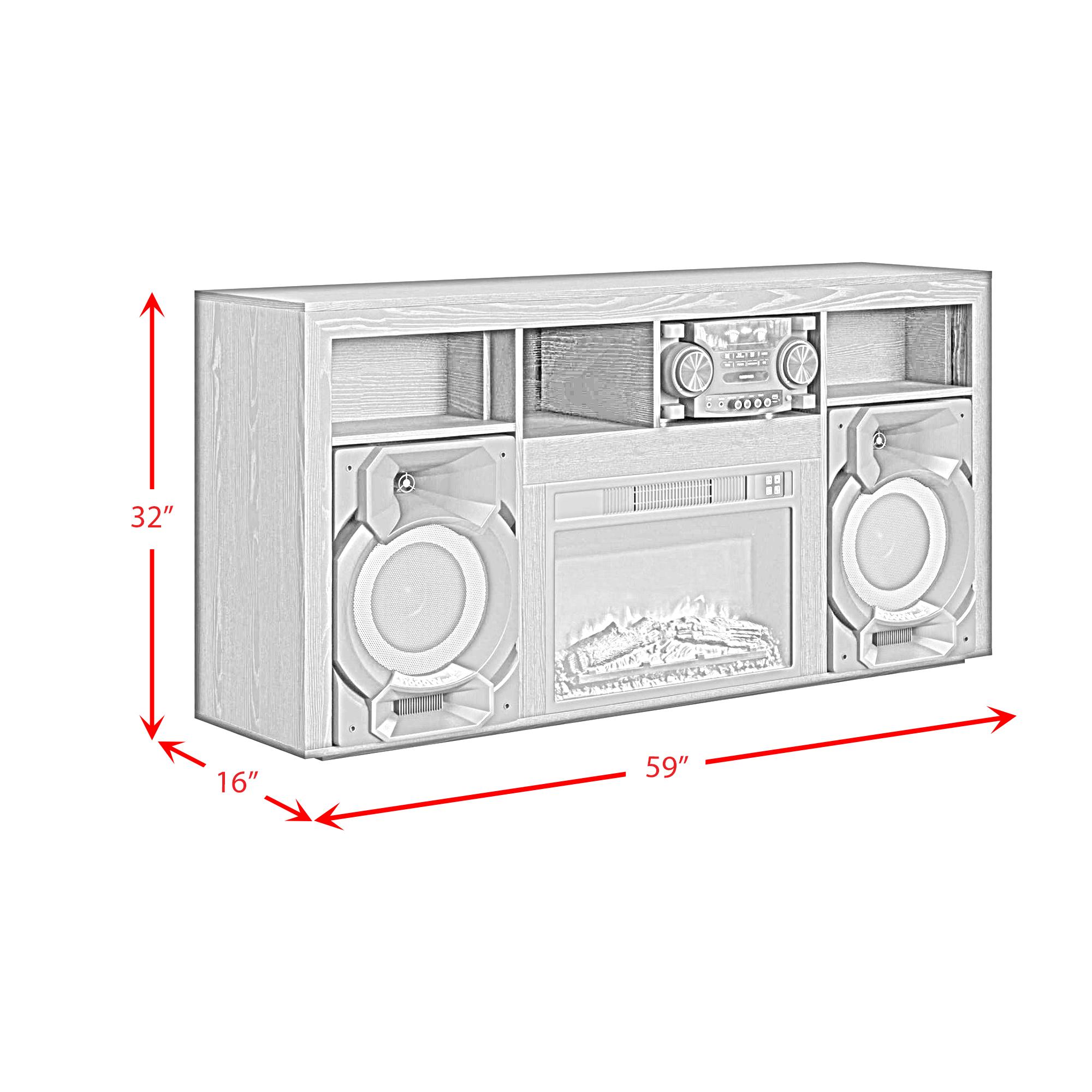 LA-14250-8-FP by Elements - St. Cloud Fireplace with Sound System