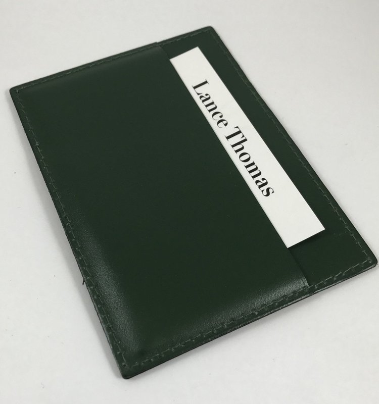 ROLEX CREDIT CARD & I.D. Holder Genuine Green Leather 4.5 by 3.5