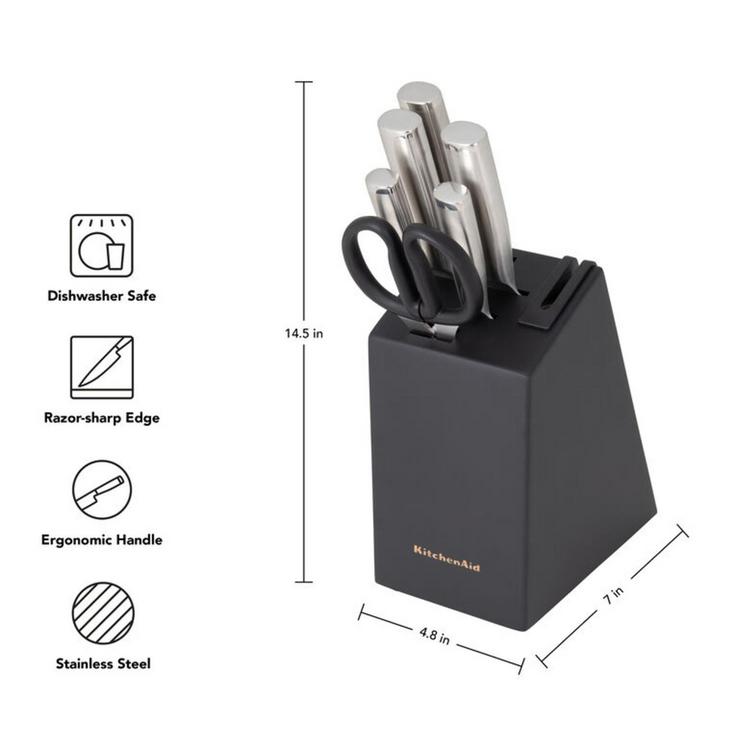 KitchenAid, Gourmet 7-Piece Knife Block Set | Zola
