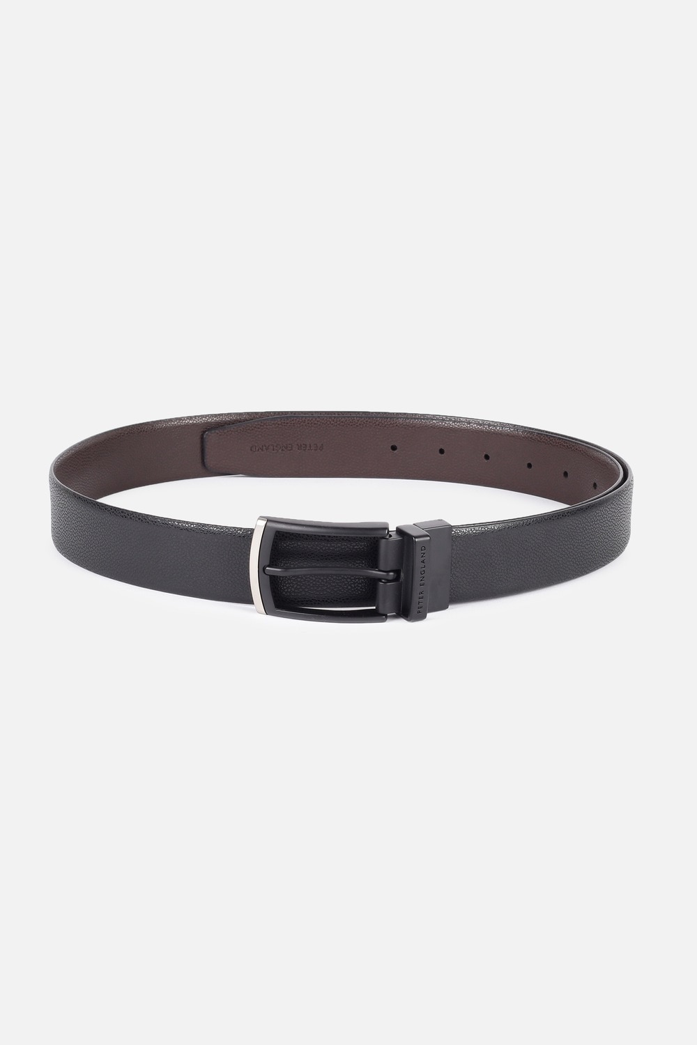 Buy Men Black Textured Leather Belt Online - 39729269 | Peter England