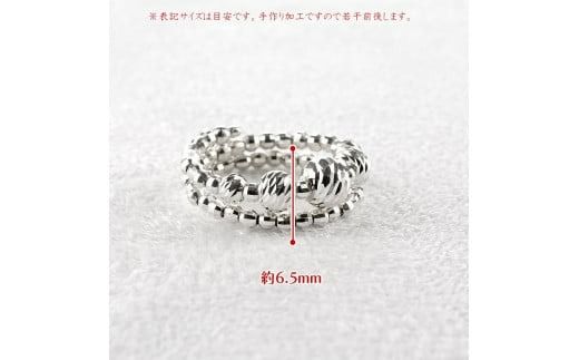 18金 フリーサイズ リング 2連 形状記憶 ミラーボール レディース