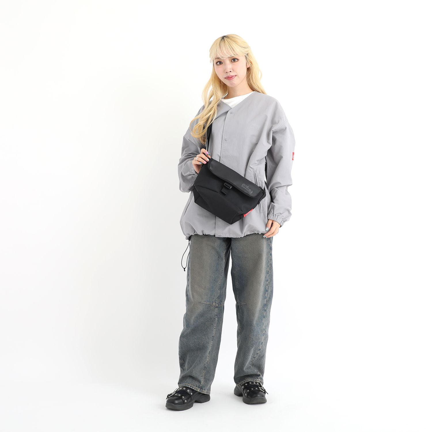 Pacific Nylon Messenger Bag Flap Zipper Pocket W/ Divider