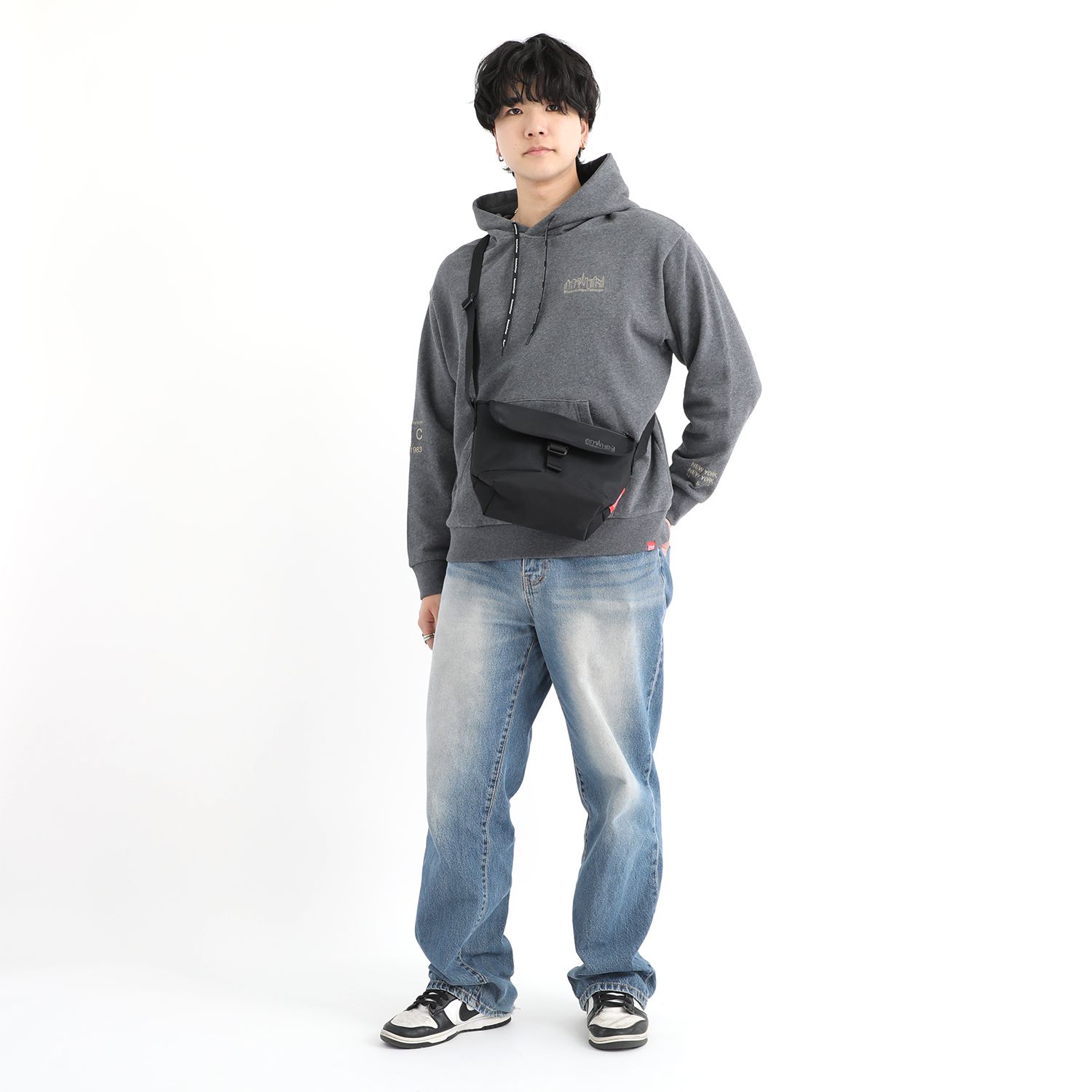 Pacific Nylon Messenger Bag Flap Zipper Pocket W/ Divider