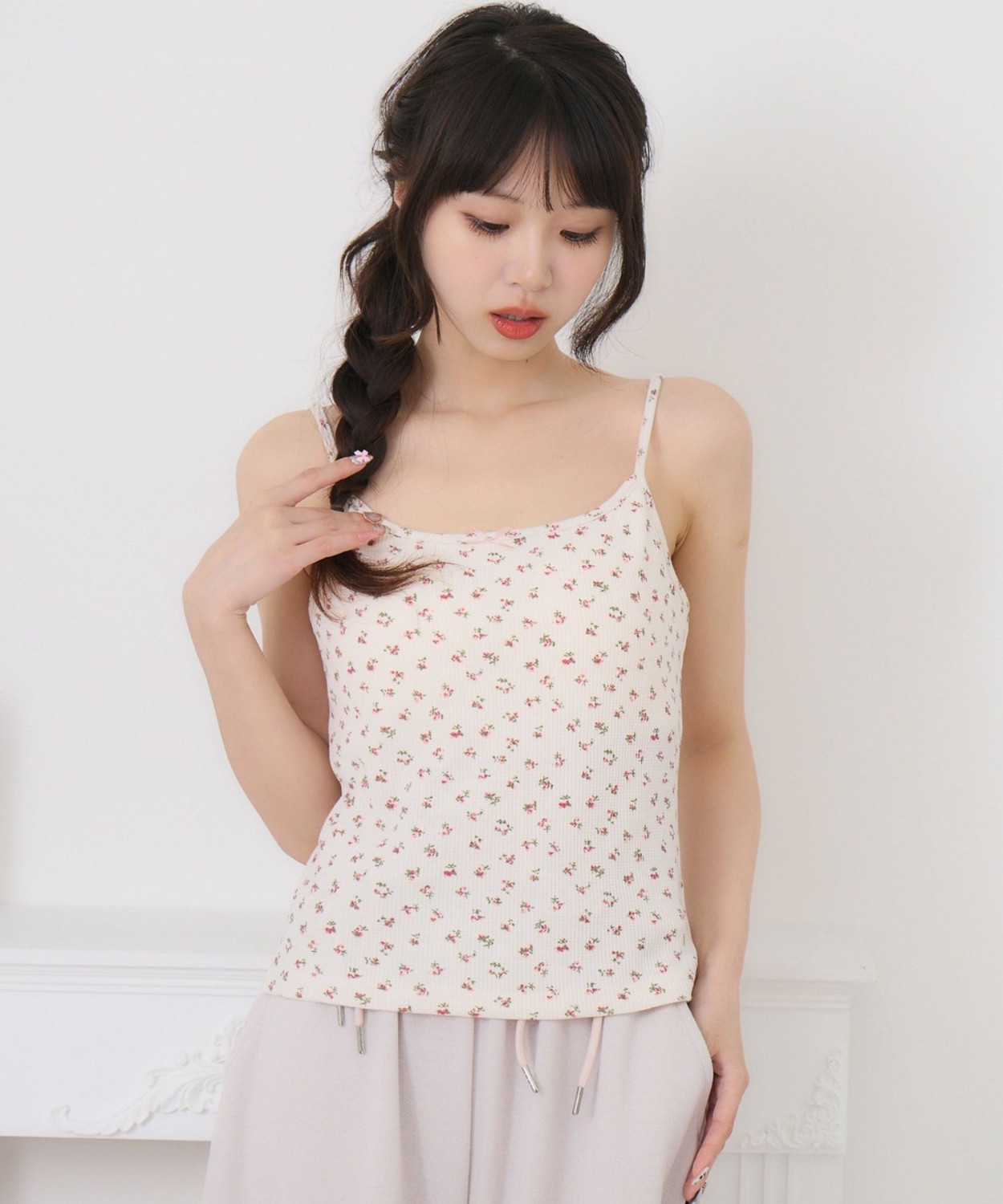 柄アソートワッフルキャミ|ems excite | RETRO GIRL ONLINE STORE