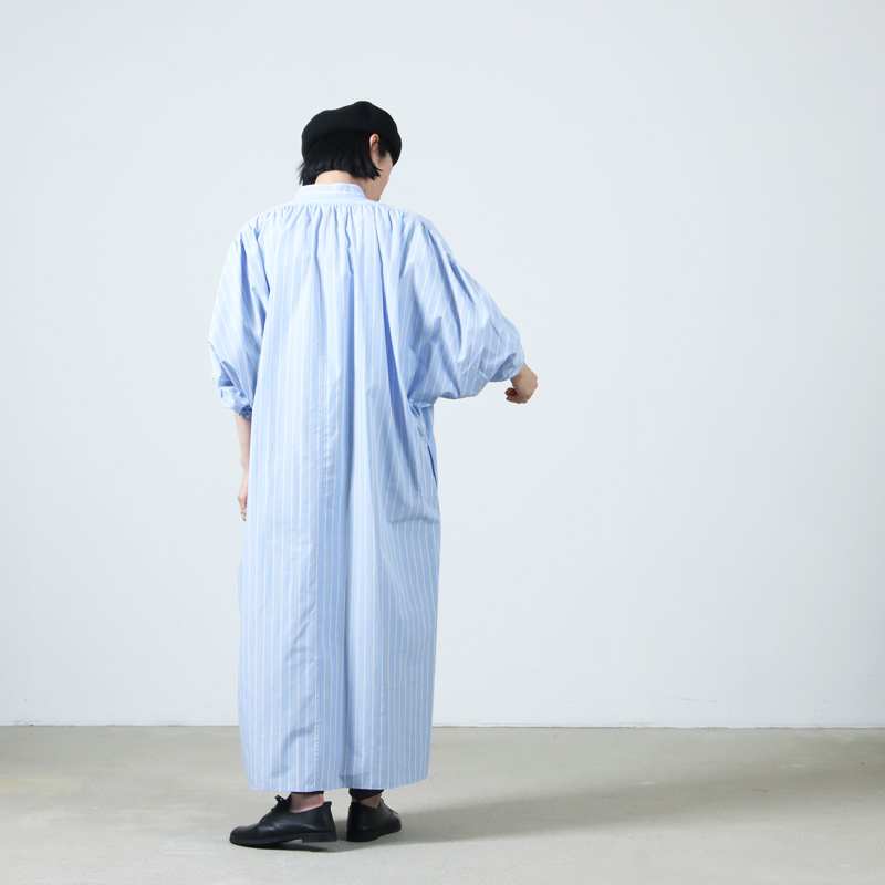 08sircus (ゼロエイトサーカス) Broad tuck gather sleeve shirt dress