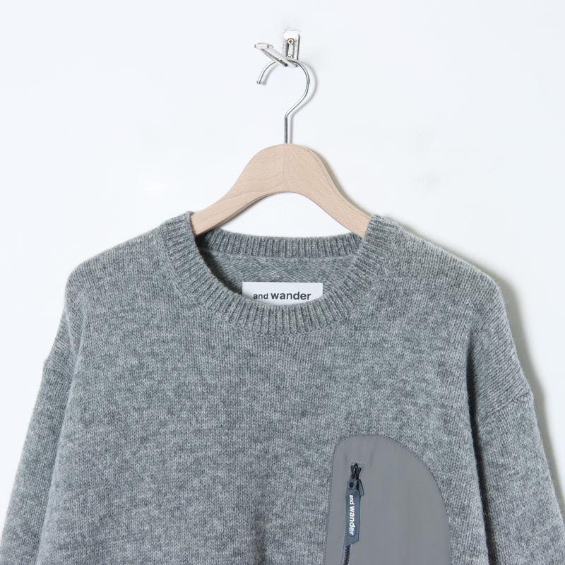 and wander (アンドワンダー) shetland wool sweater / シェットランド