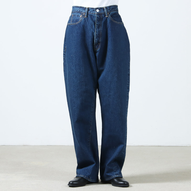 CIOTA (シオタ) High-rise 5 Pocket Pants Dark Blue Damage