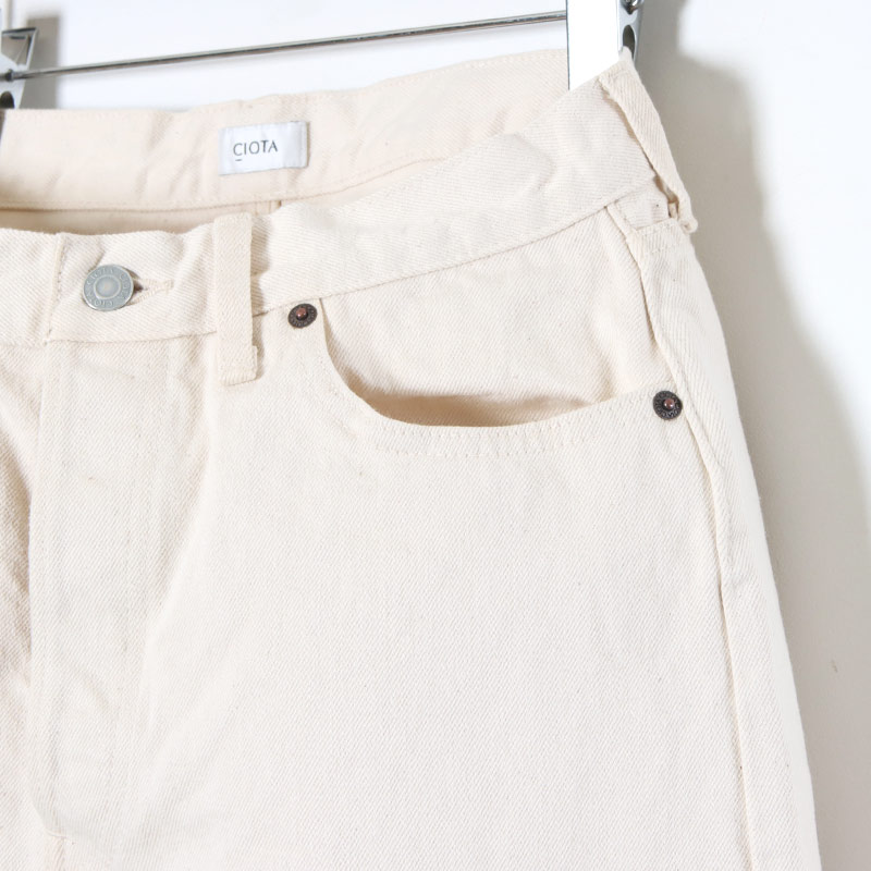 CIOTA (シオタ) ホワイト スビンコットン 13.5oz ストレートデニム