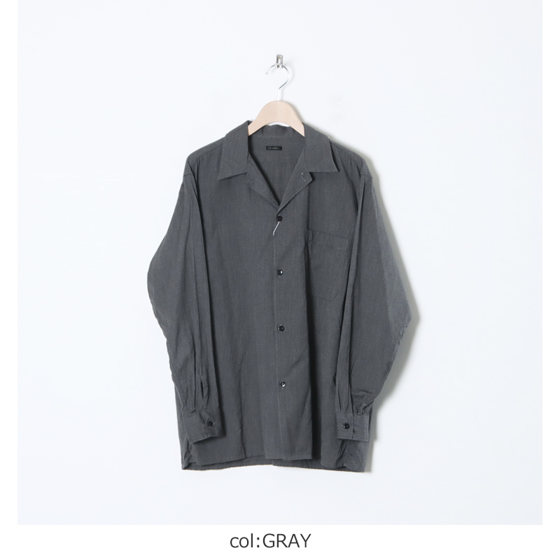 COMOLI (コモリ) ヨリ杢 オープンカラーシャツ