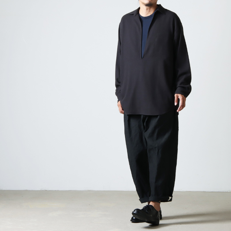 COMOLI (コモリ) ウールビエラ スキッパーシャツ