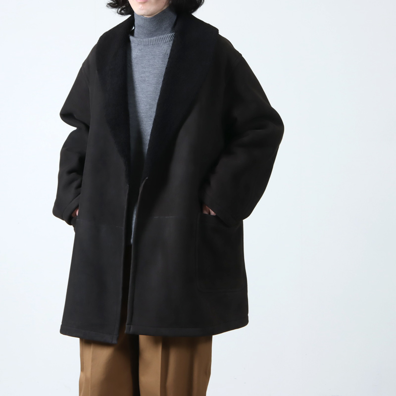 COMOLI (コモリ) シープスキン ショールカラーコート