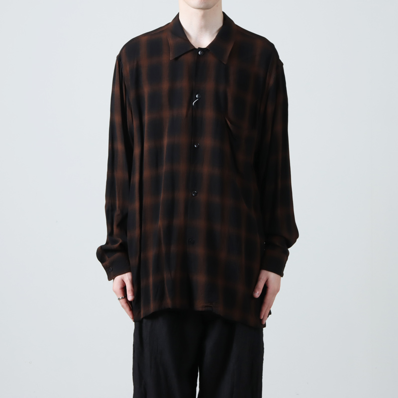 COMOLI (コモリ) レーヨン オープンカラーシャツ