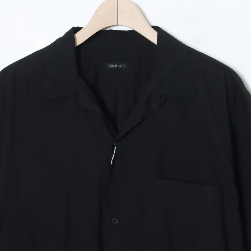 COMOLI (コモリ) KHADIコットン 半袖オープンカラーシャツ