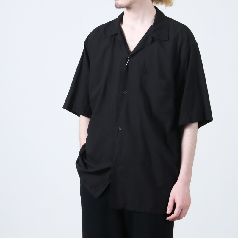 COMOLI (コモリ) KHADIコットン 半袖オープンカラーシャツ