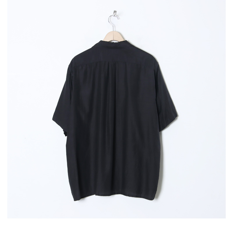 COMOLI (コモリ) ウールシルク 半袖オープンカラーシャツ