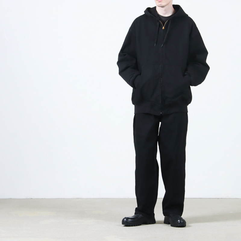 COMOLI (コモリ) ブラックデニム ジップパーカ