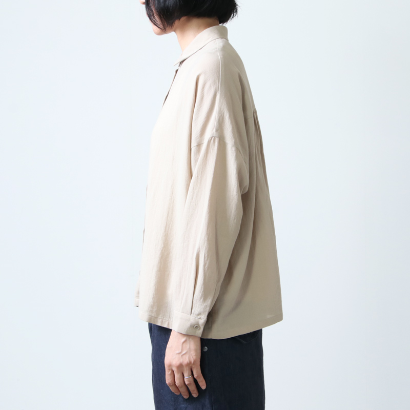 evameva (エヴァムエヴァ) cotton square shirts / コットンスクエアシャツ