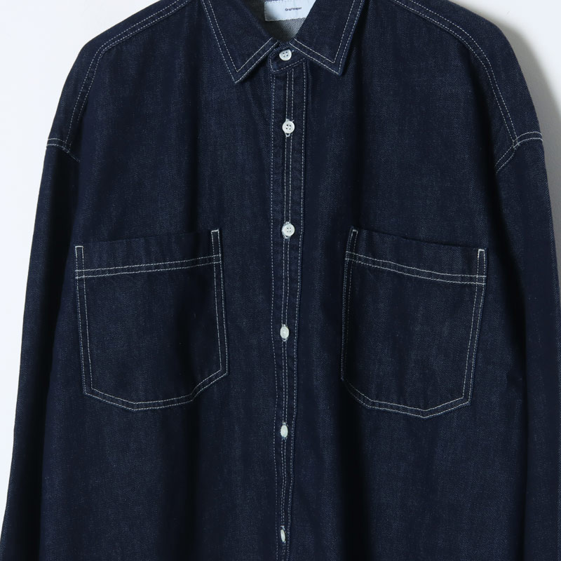 Graphpaper (グラフペーパー) Denim Regular Collar Shirt / デニム
