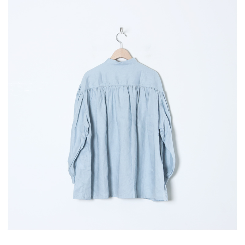 ICHI Antiquites (イチアンティークス) カラーリネンギャザーシャツ