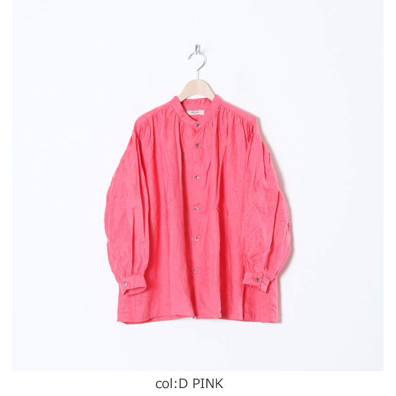 ICHI Antiquites (イチアンティークス) カラーリネンギャザーシャツ