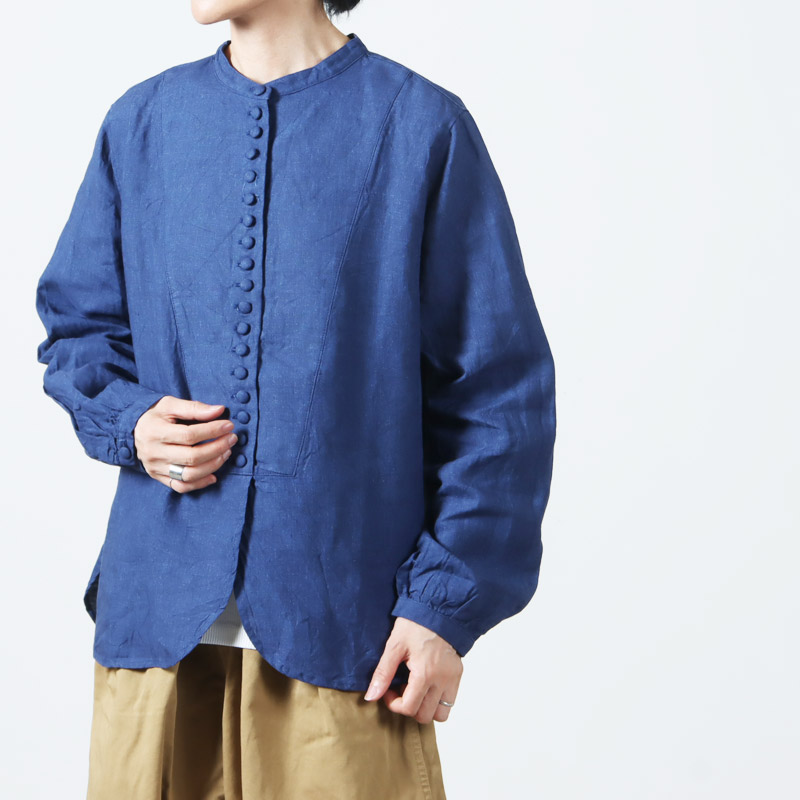 ICHI Antiquites (イチアンティークス) INDIGO LINEN シャツ