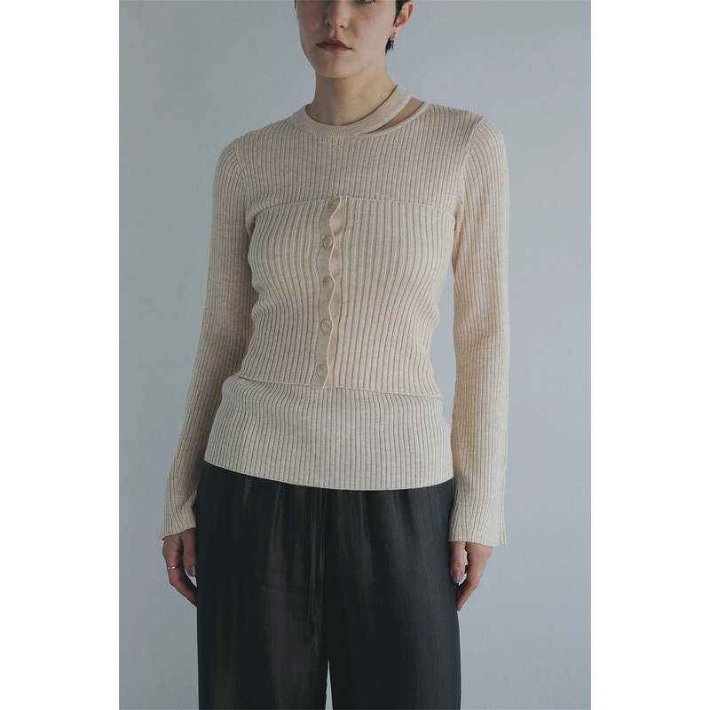 MANOF (マノフ) BUSTIER SET RIB KNIT / ビスチェセットリブニット