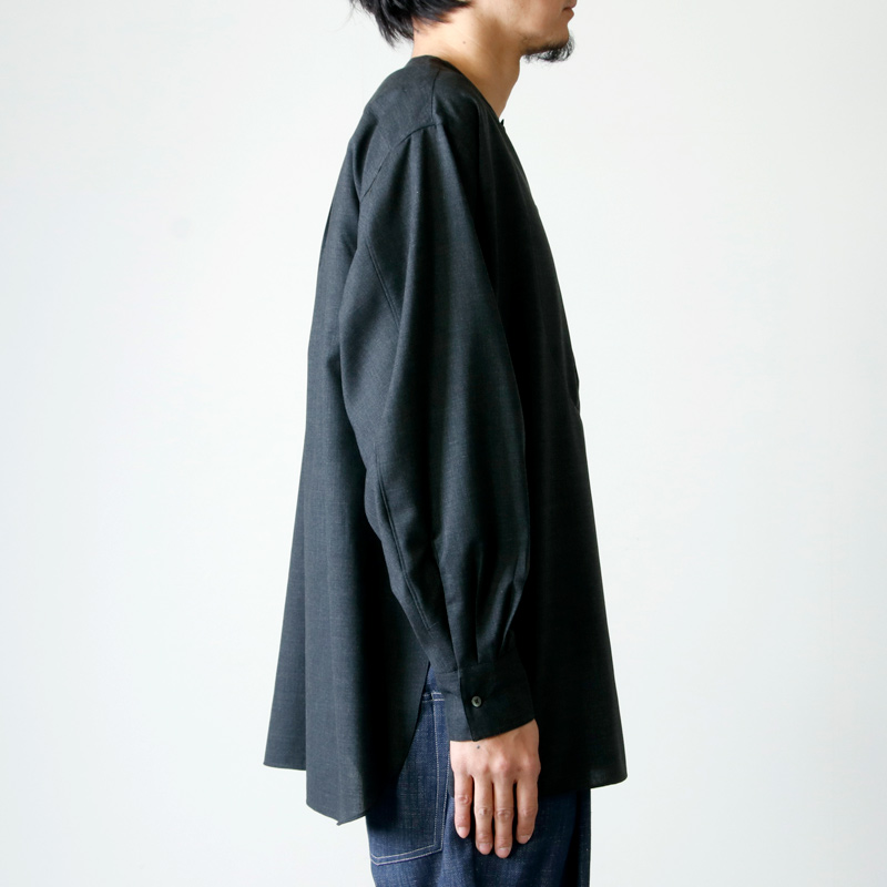 MARKAWARE (マーカウェア) NO COLLAR PULL OVER SHIRT / ノーカラー