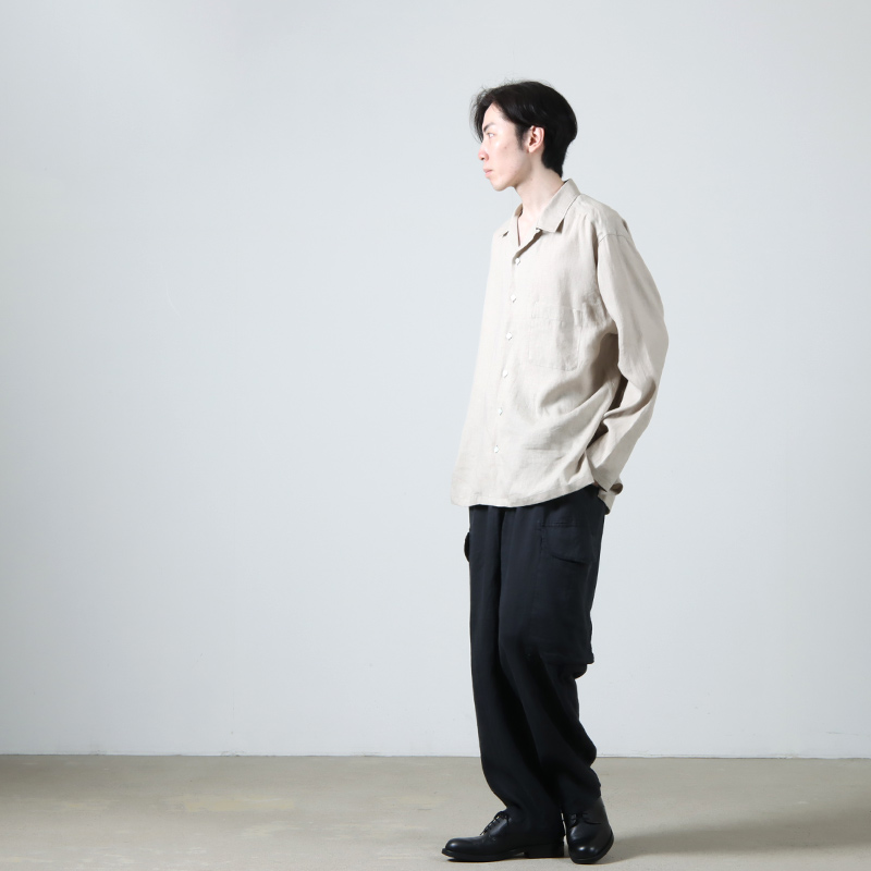 MARKAWARE (マーカウェア) HEMP SHIRTING OPEN COLLAR SHIRT L/S