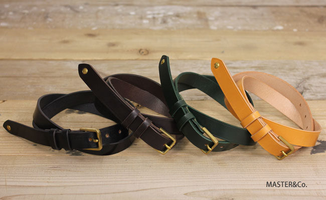 MASTER&Co. UK BRIDLE LEATHERベルト col:45.GREEN、80.NATURAL、88