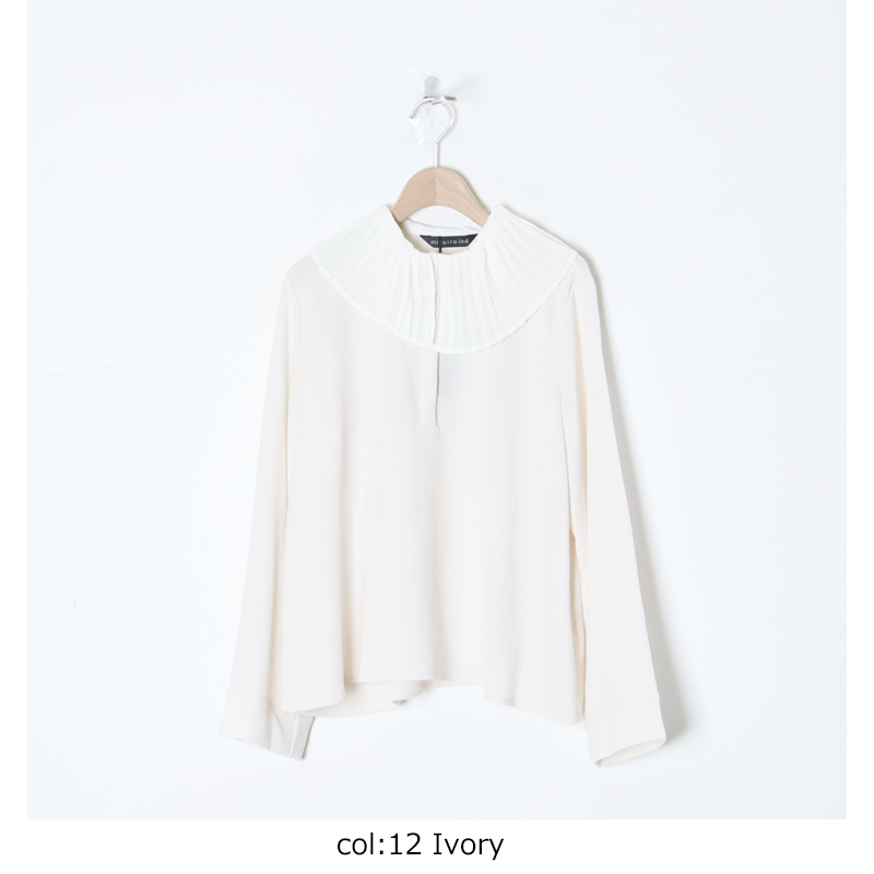 mizuiro ind (ミズイロインド) プリーツカラーシャツプルオーバー