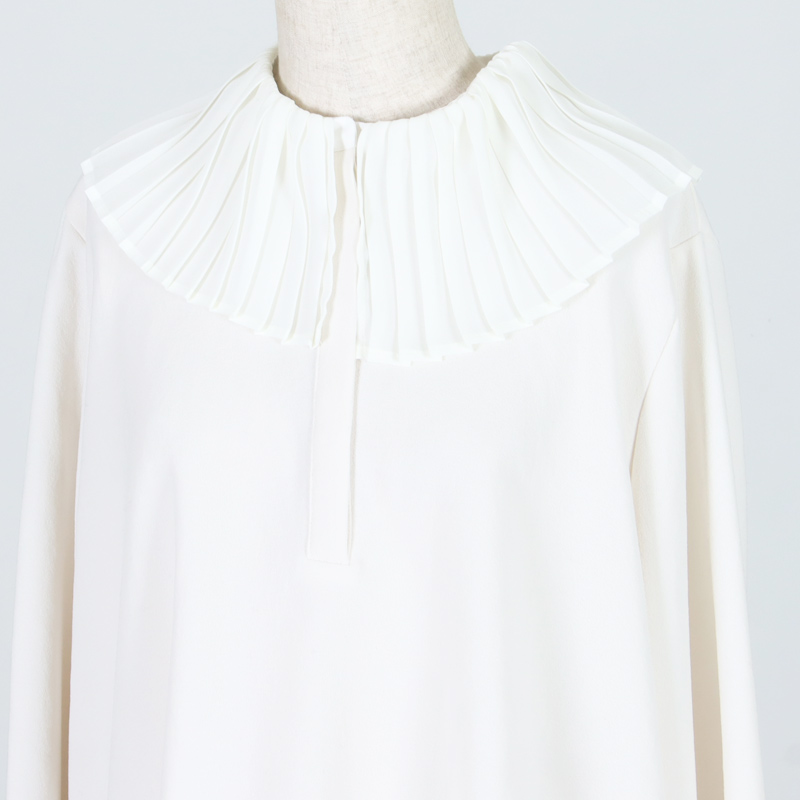 mizuiro ind (ミズイロインド) プリーツカラーシャツプルオーバー