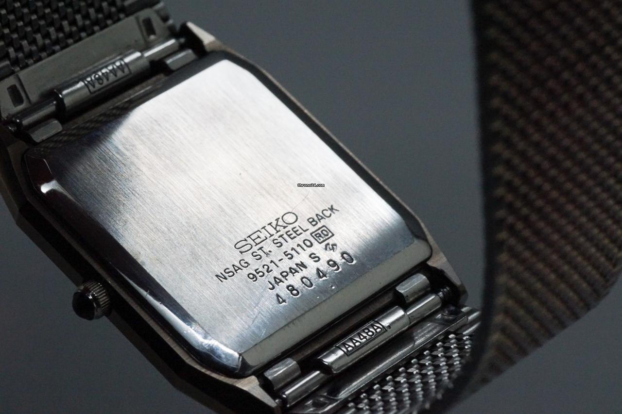 Seiko Near MINT / BOX SEIKO Dolce 9521-5110 27mm TANK Gold for