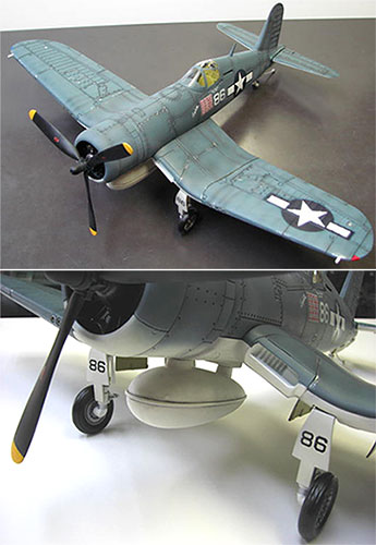 ミリタリーアートモデル 完成品 1/18 F4U コルセア戦闘機（再販）[河合