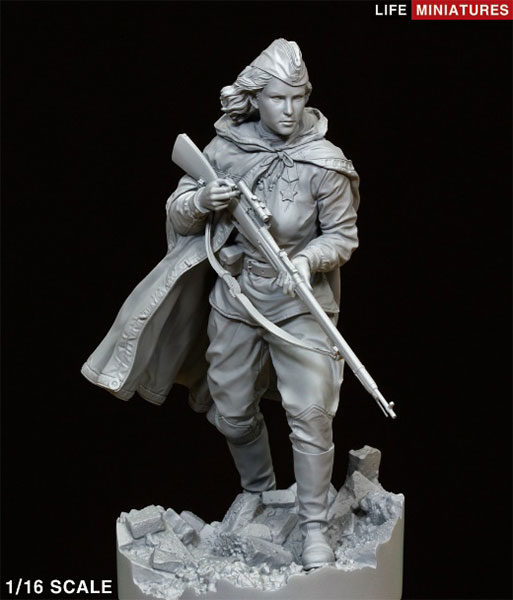 1/16 WWII 露/ソ ソビエト赤軍女性スナイパー 全身像[ライフミニチュア