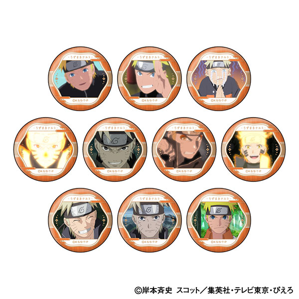 NARUTO-ナルト- 疾風伝 うずまきナルト 顔コレ缶バッジ 10個入りBOX