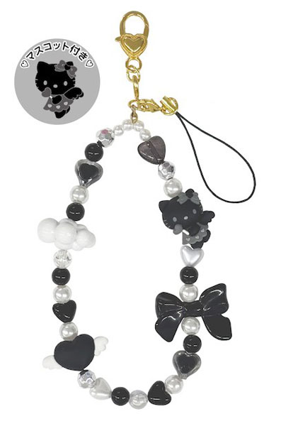 ハローキティ フォンストラップ ブラック（再販）[ティー・シー・ピー